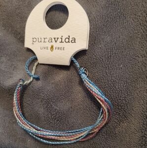 Pura Vida Bohemian Blue and Pink Woven Bracelet